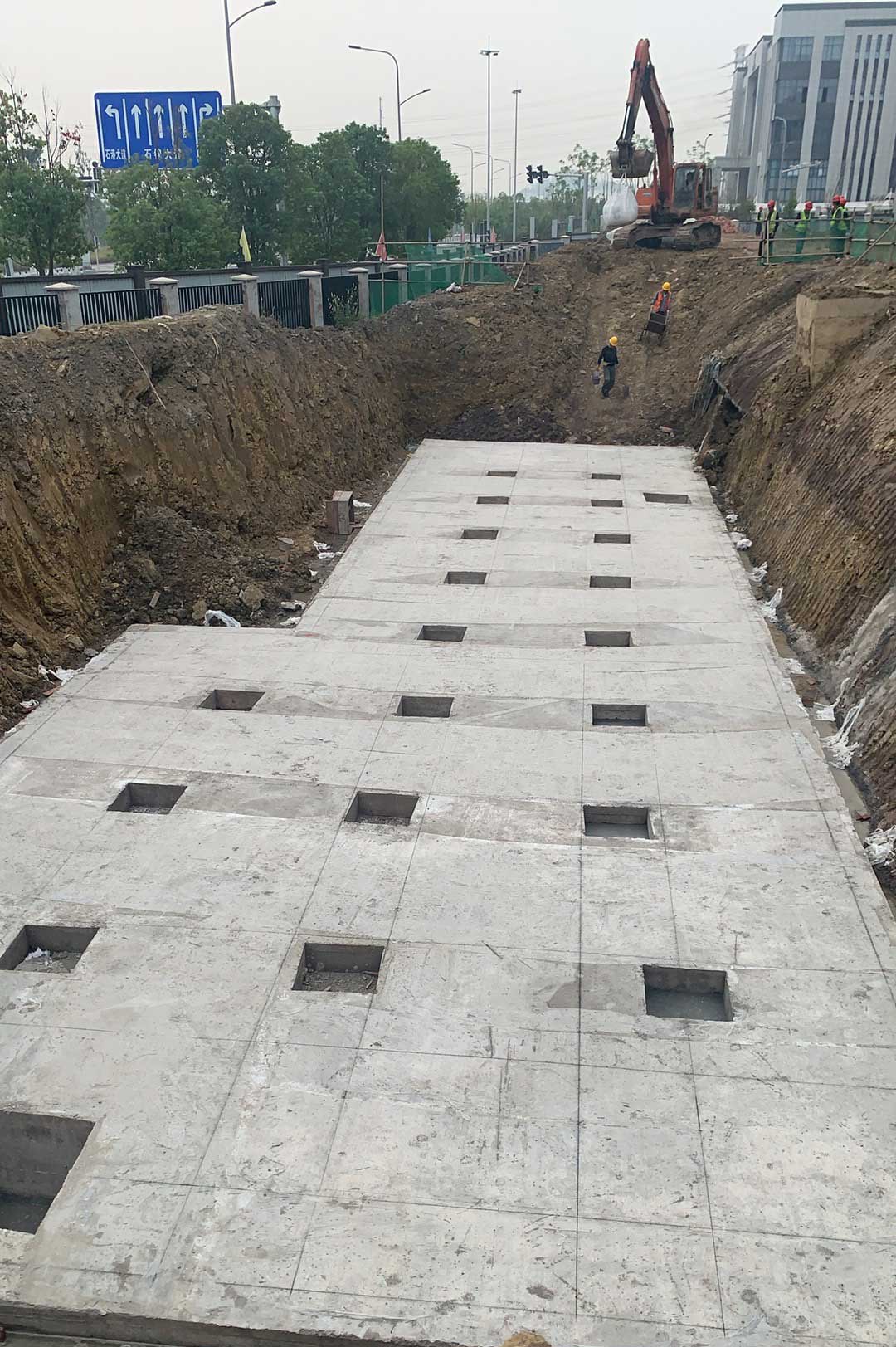 硅砂雨水收集池底板浇筑