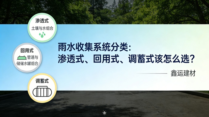 雨水收集系统分类：渗透式、回用式、调蓄式该怎么选？